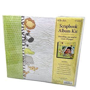 Paper Studio Safari Baby Scrapbook Kit 8x8 Album Stickers Embellishments NIP
